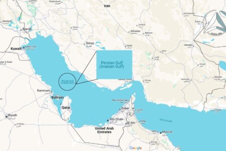 نام خلیج فارس گوگل مپ